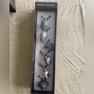Seashell wine charms Black and Gray Accents